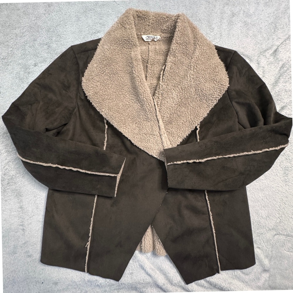 Mountain Khakis Women's  XL Brown Faux Suede Sherpa Lined Jacket Relaxed‎ Fit